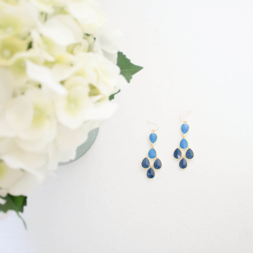Peacock Chandelier Earrings — Everly and Ace
